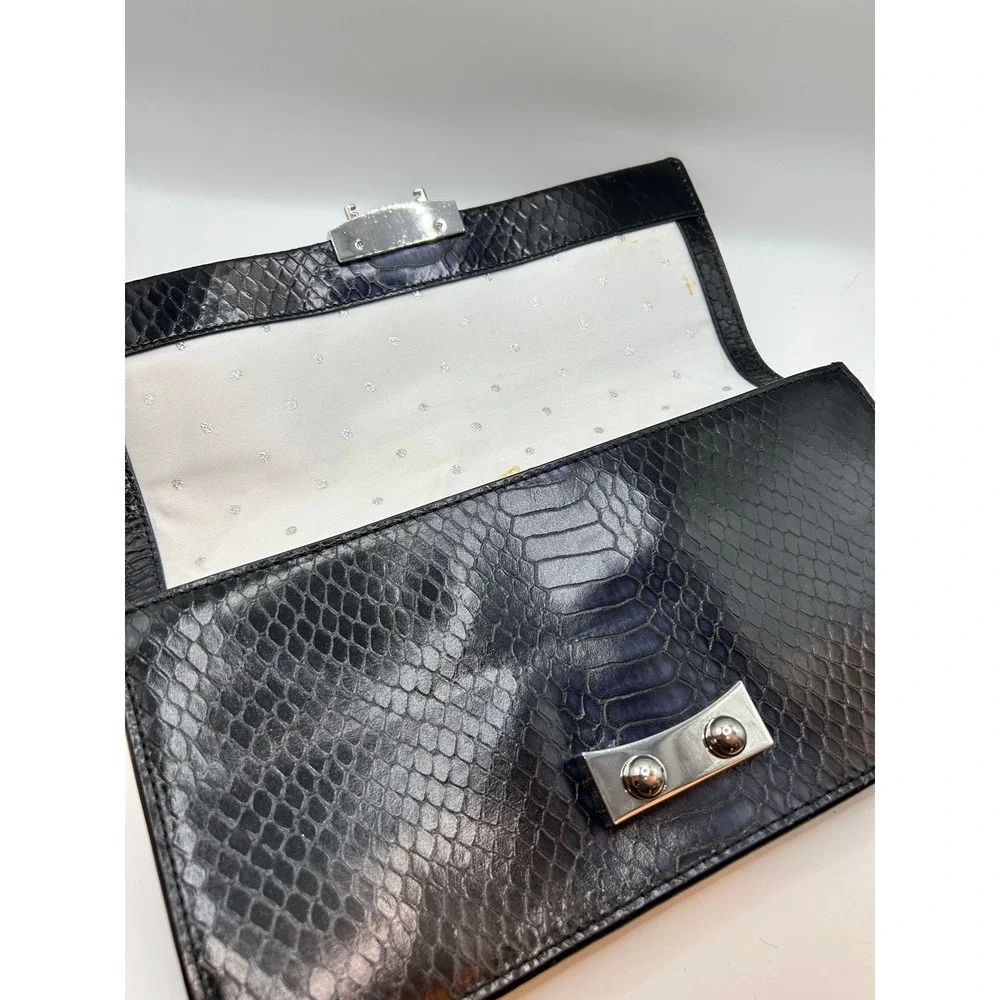 Kate Spade New‎ York Snakeskin Embossed Leather Clutch Metallic Lock Closure